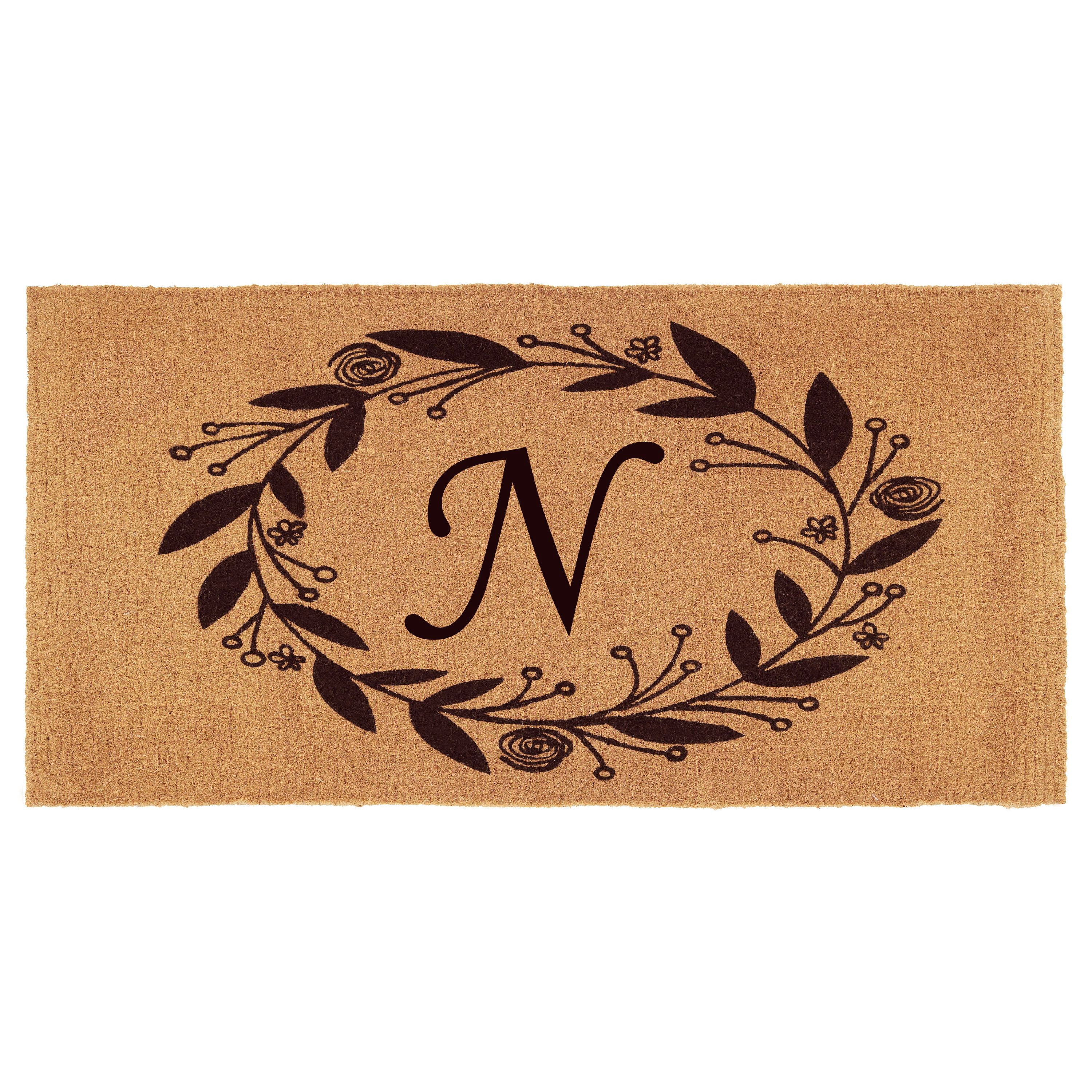 Calloway Mills Black Rose Outdoor Doormat 3' x 6' x 1.5" (Letter N)