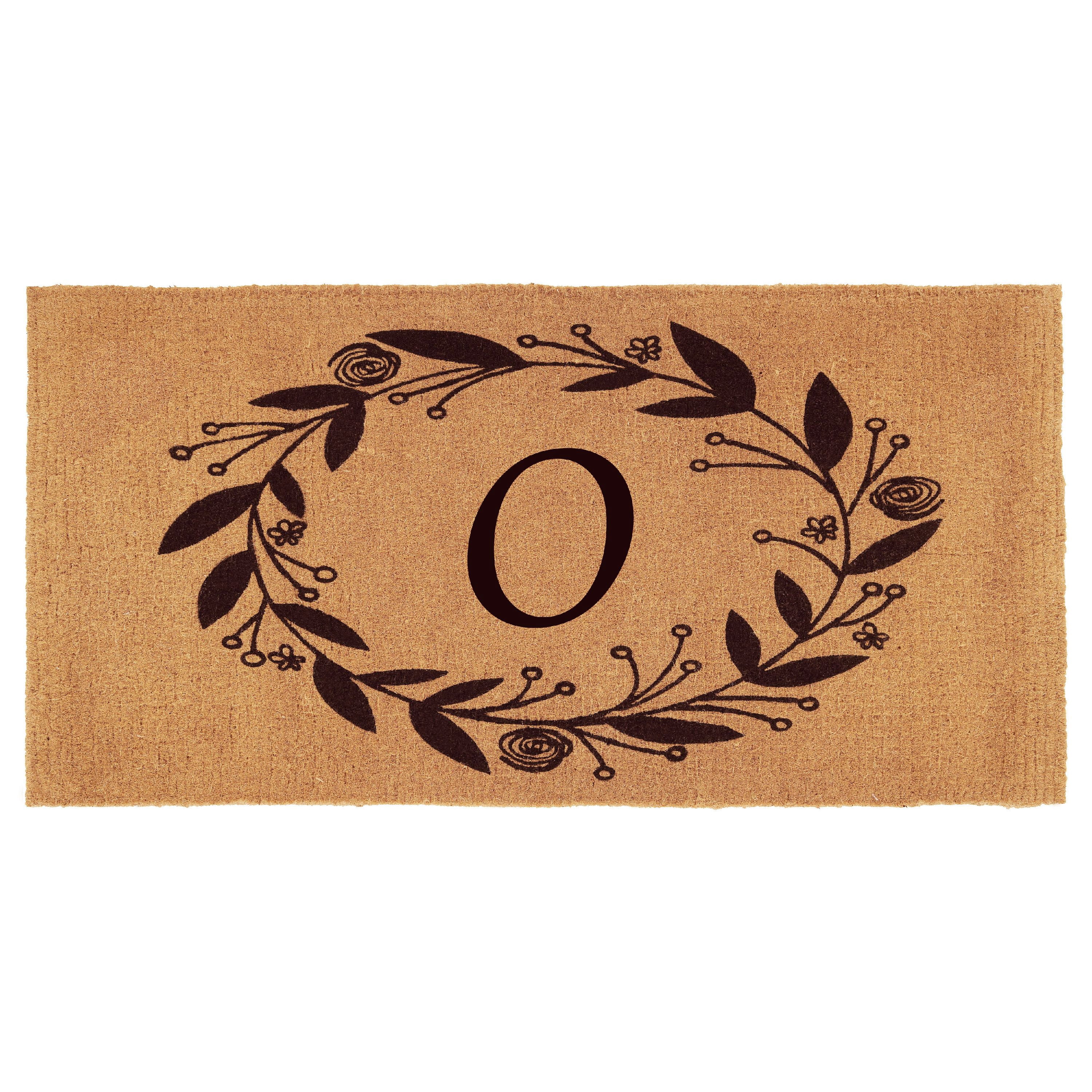 Calloway Mills Black Rose Outdoor Doormat 3' x 6' x 1.5" (Letter O)