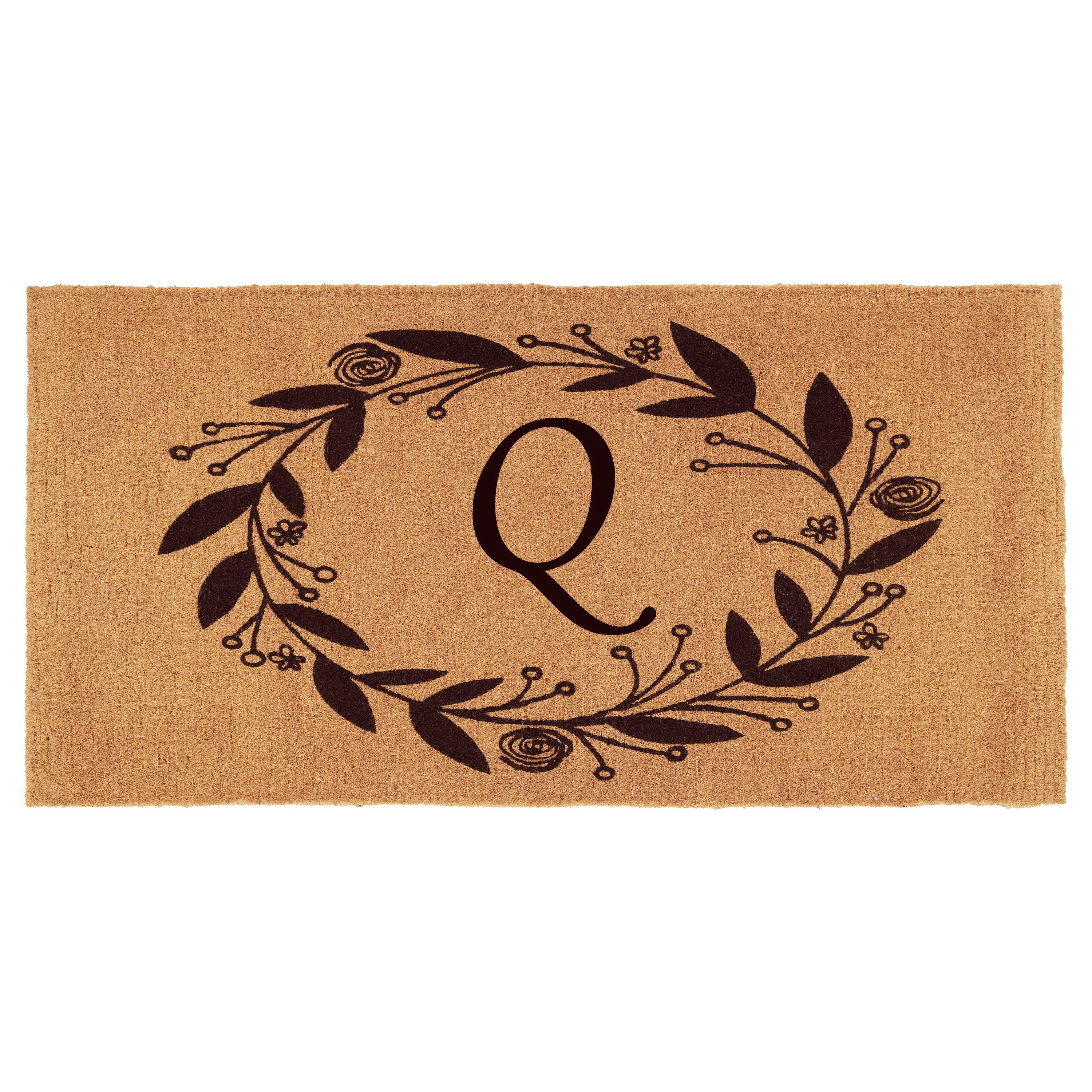 Calloway Mills Black Rose Outdoor Doormat 3' x 6' x 1.5" (Letter Q)