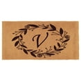 thumbnail image 1 of Calloway Mills Black Rose Outdoor Doormat 3' x 6' x 1.5" (Letter V), 1 of 1