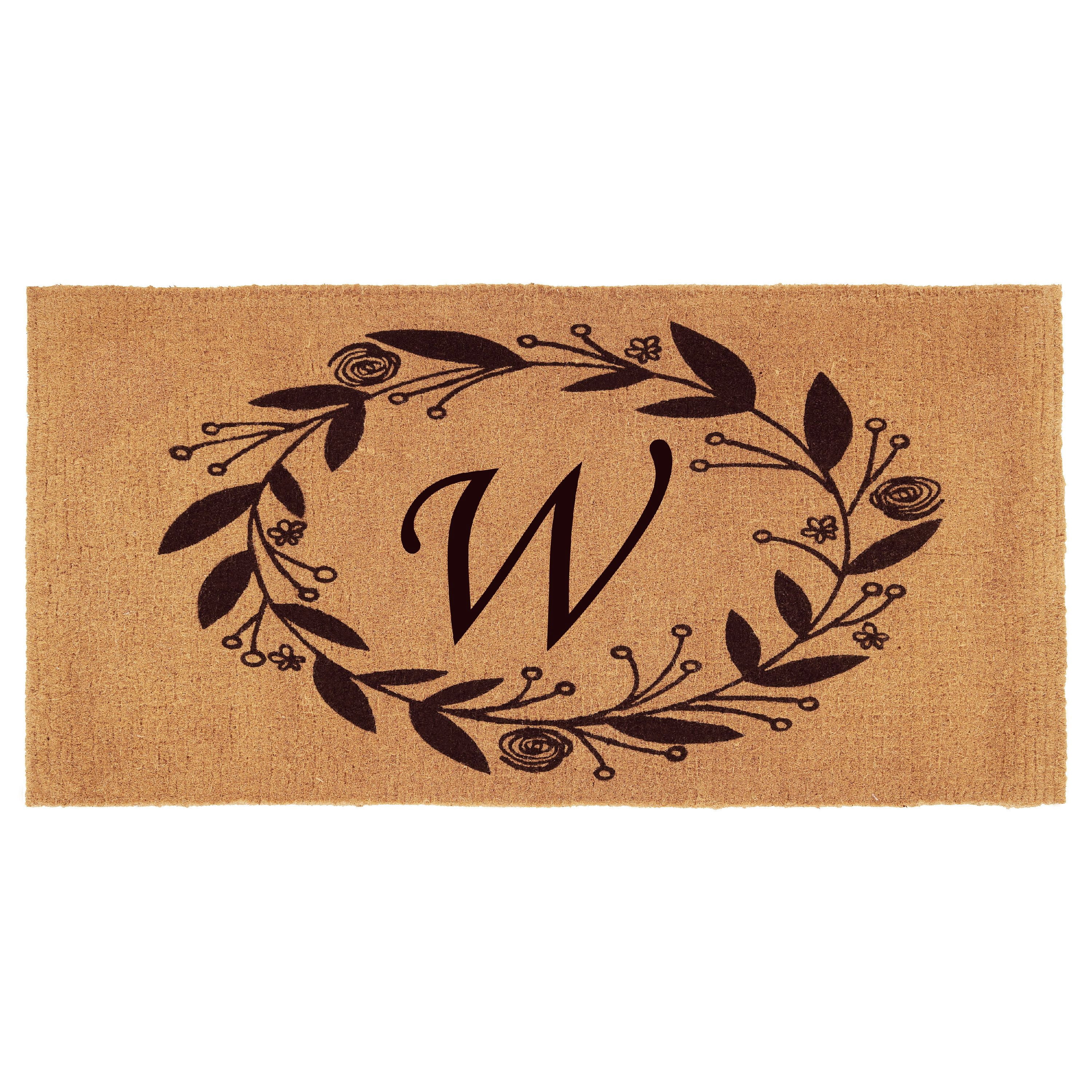 Calloway Mills Black Rose Outdoor Doormat 3' x 6' x 1.5" (Letter W)