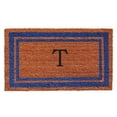 thumbnail image 1 of Calloway Mills Blue Border 18" x 30" Monogram Outdoor Doormat (Letter T), 1 of 1