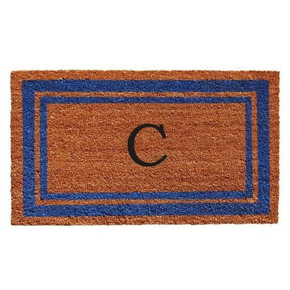 Calloway Mills Blue Border 24" x 36" Monogram Outdoor Doormat (Letter C)