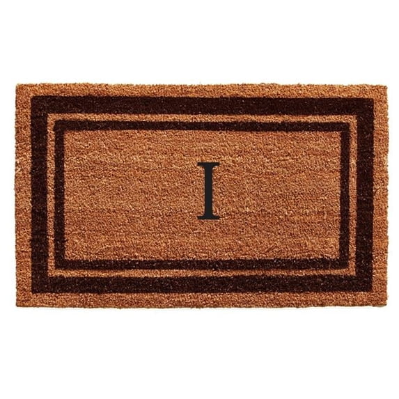Calloway Mills Brown Border 18" x 30" Monogram Outdoor Doormat (Letter I)