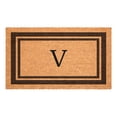 thumbnail image 1 of Calloway Mills Brown Border 24" x 36" Monogram Outdoor Doormat (Letter V), 1 of 7