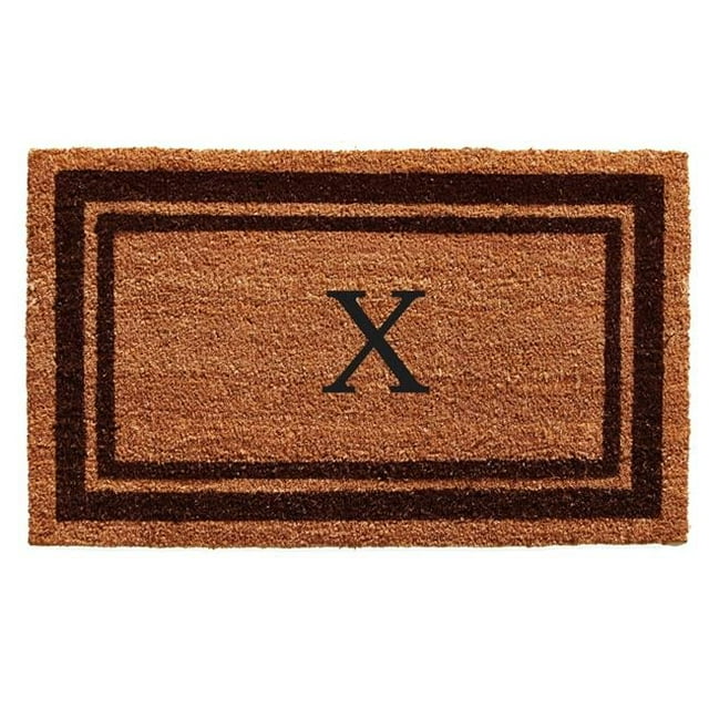 Calloway Mills Brown Border 24" x 36" Monogram Outdoor Doormat (Letter X)