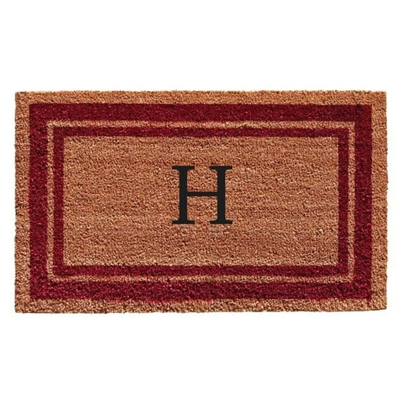 Calloway Mills Burgundy Border 18" x 30" Monogram Outdoor Doormat (Letter H)