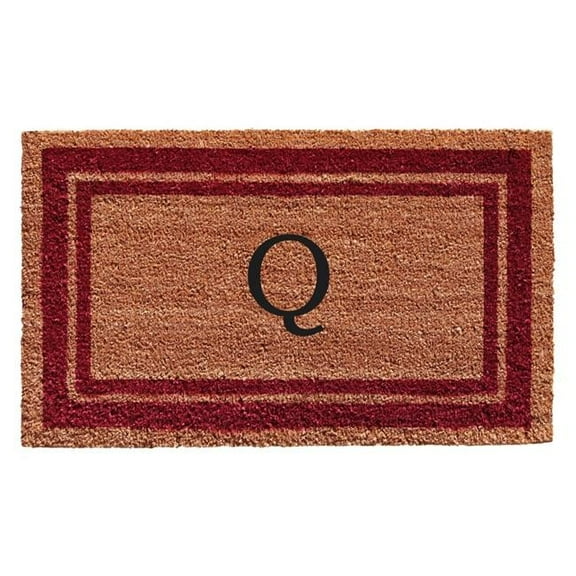 Calloway Mills Burgundy Border 24" x 36" Monogram Outdoor Doormat (Letter Q)