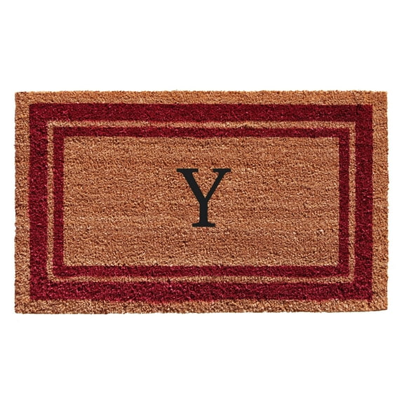 Calloway Mills Burgundy Border 24" x 36" Monogram Outdoor Doormat (Letter Y)