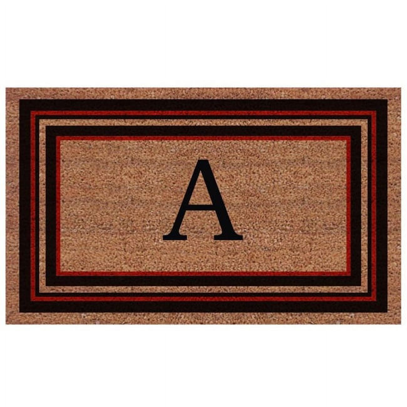 Extra-Thick Natural Coir Monogrammed Outdoor Doormat, 18" x 30"