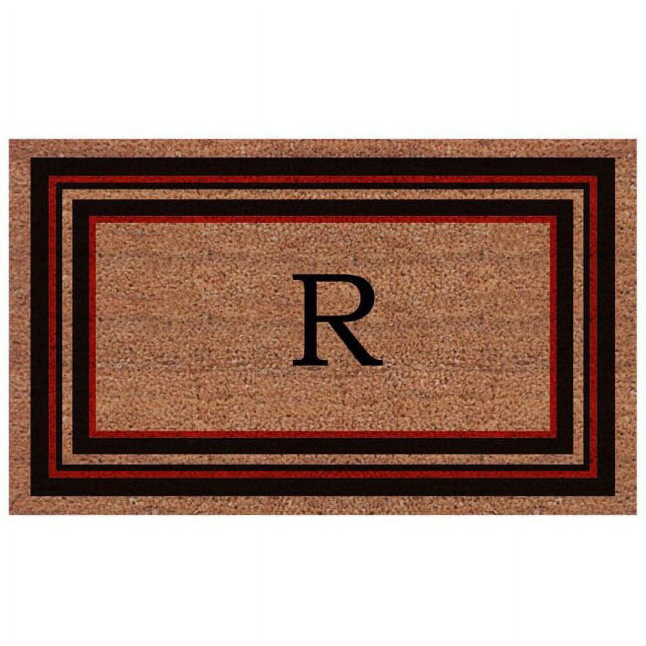Elegant Monogram 'R' Coir Outdoor Doormat 18" x 30"