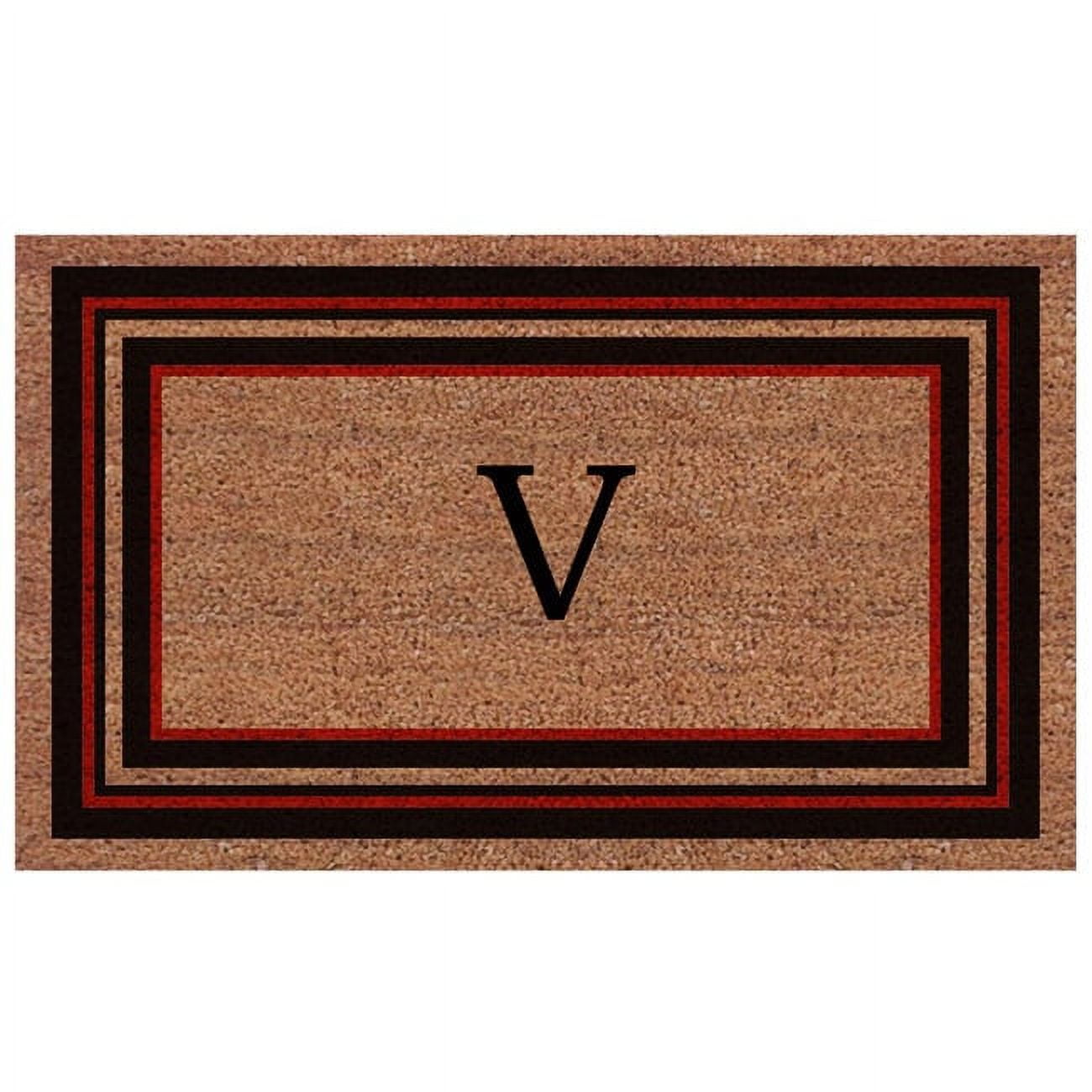 Calloway Mills Calloway Mills Esquire Monogram Outdoor Doormat, Extra-thick 18" x 30" (Letter V)