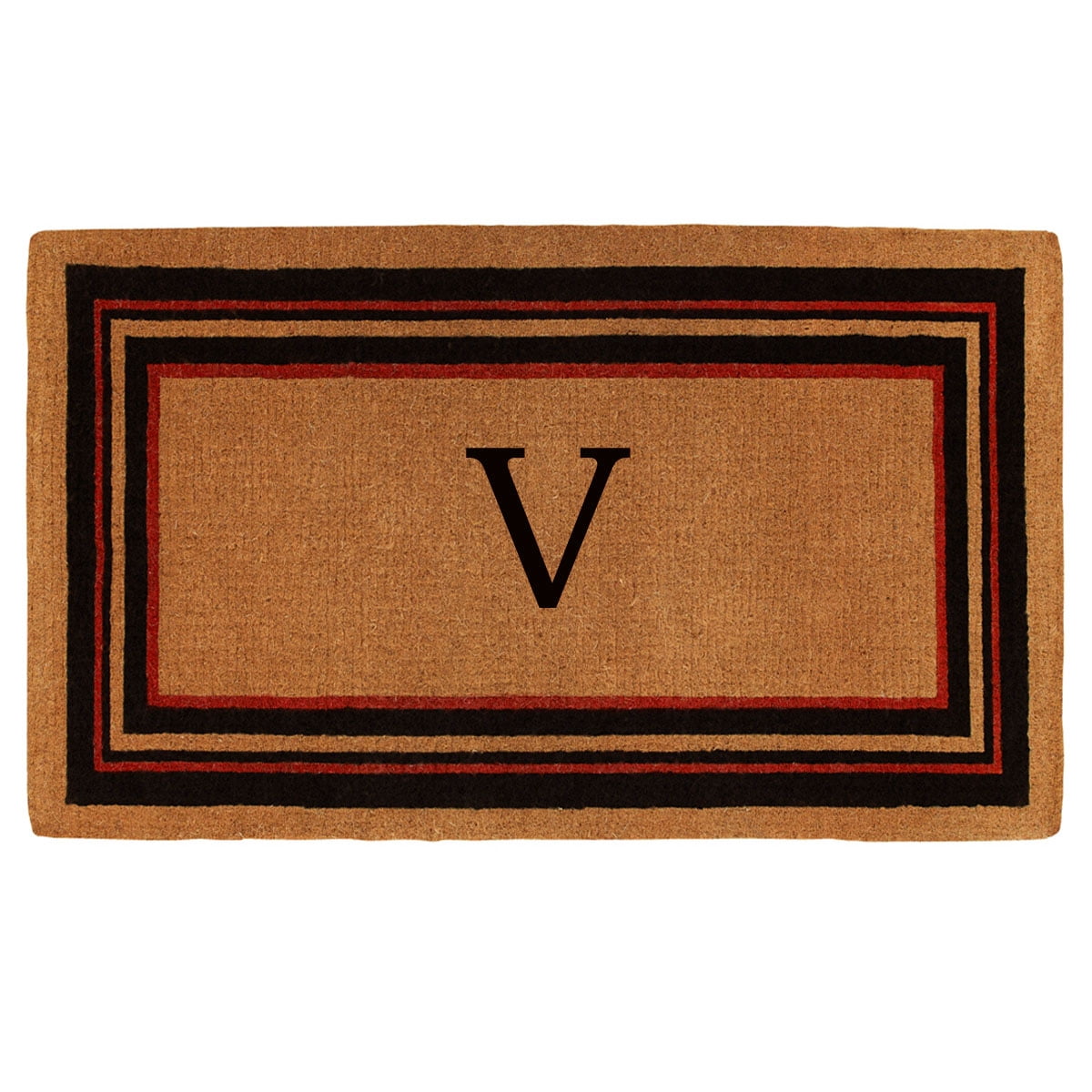 Calloway Mills Calloway Mills Esquire Monogram Outdoor Doormat, Extra-thick 3' x 6' (Letter V)