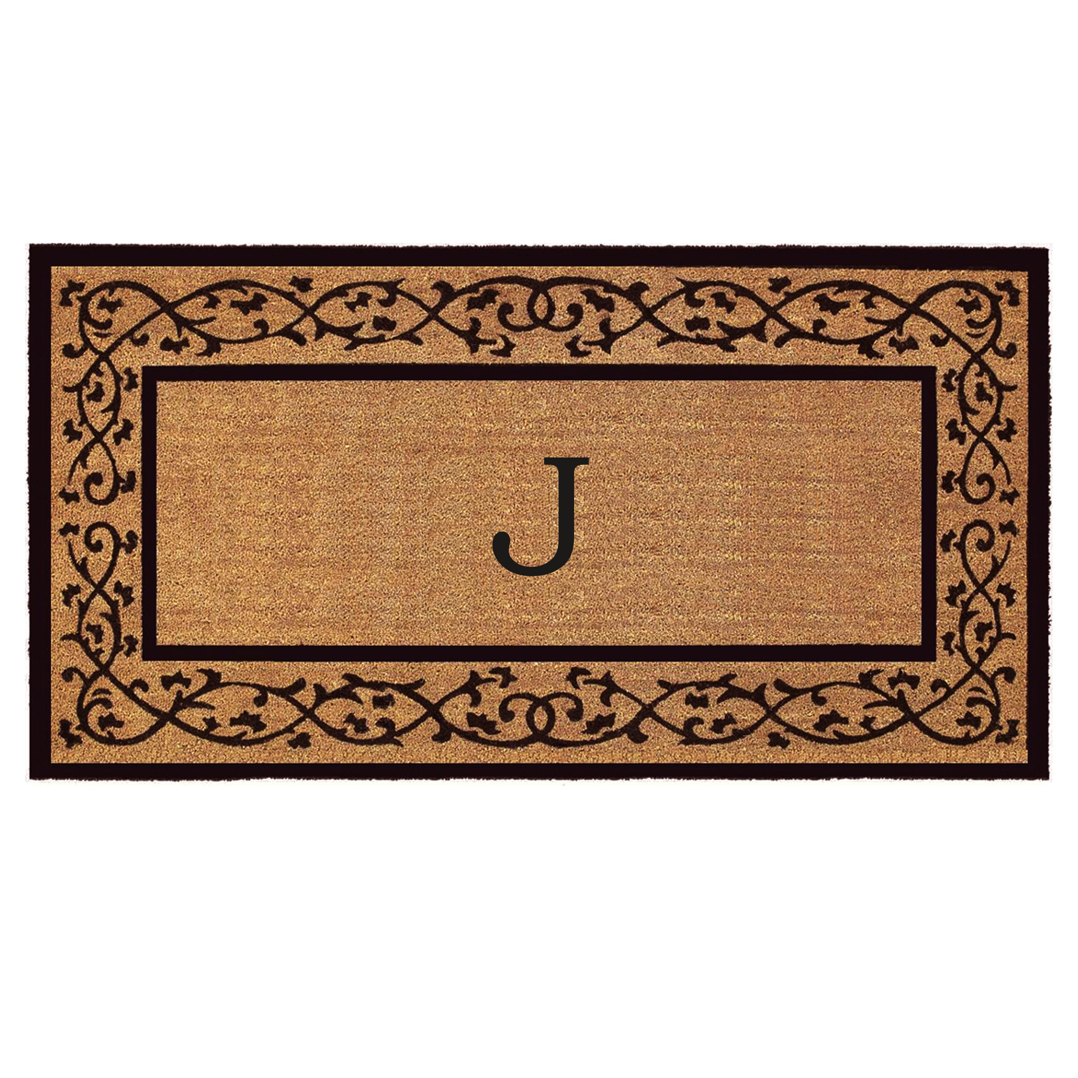Calloway Mills Coir Abbington Monogram Doormat 30" x 48" (Letter J)