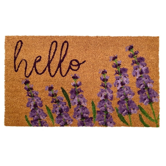 Calloway Mills Coir Lavender Hello Doormat 17'' x 29''
