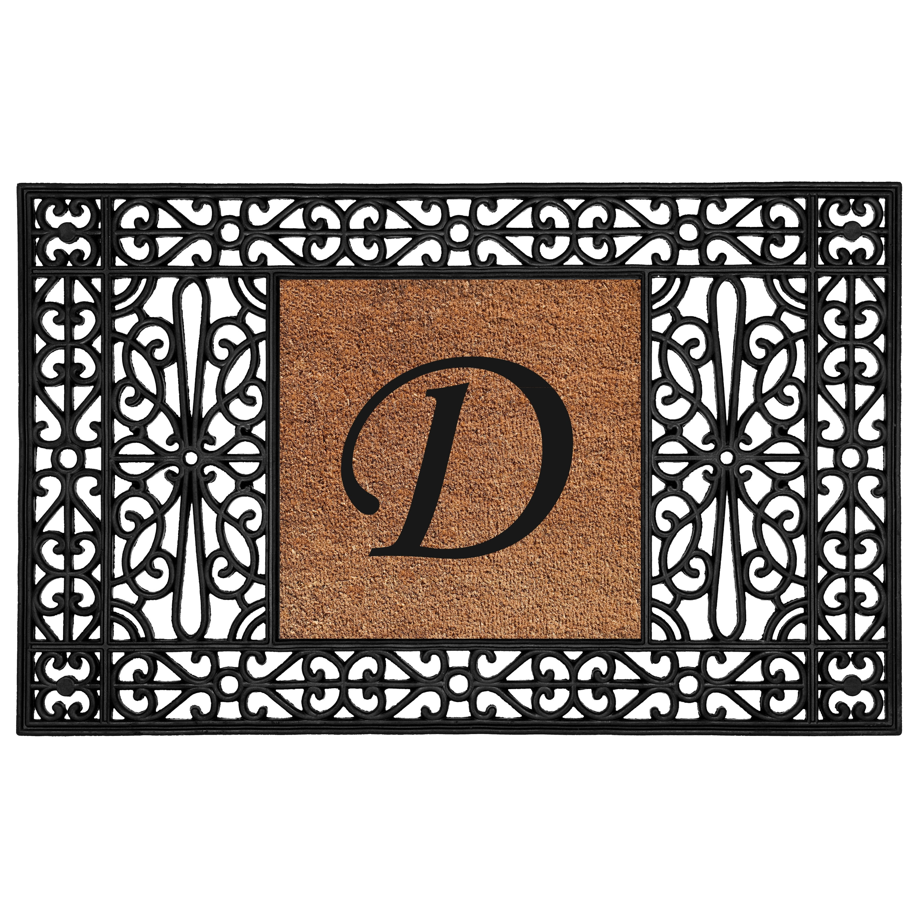 Calloway Mills Coir/Rubber Duchess Monogram Doormat 30" x 48" (Letter D)