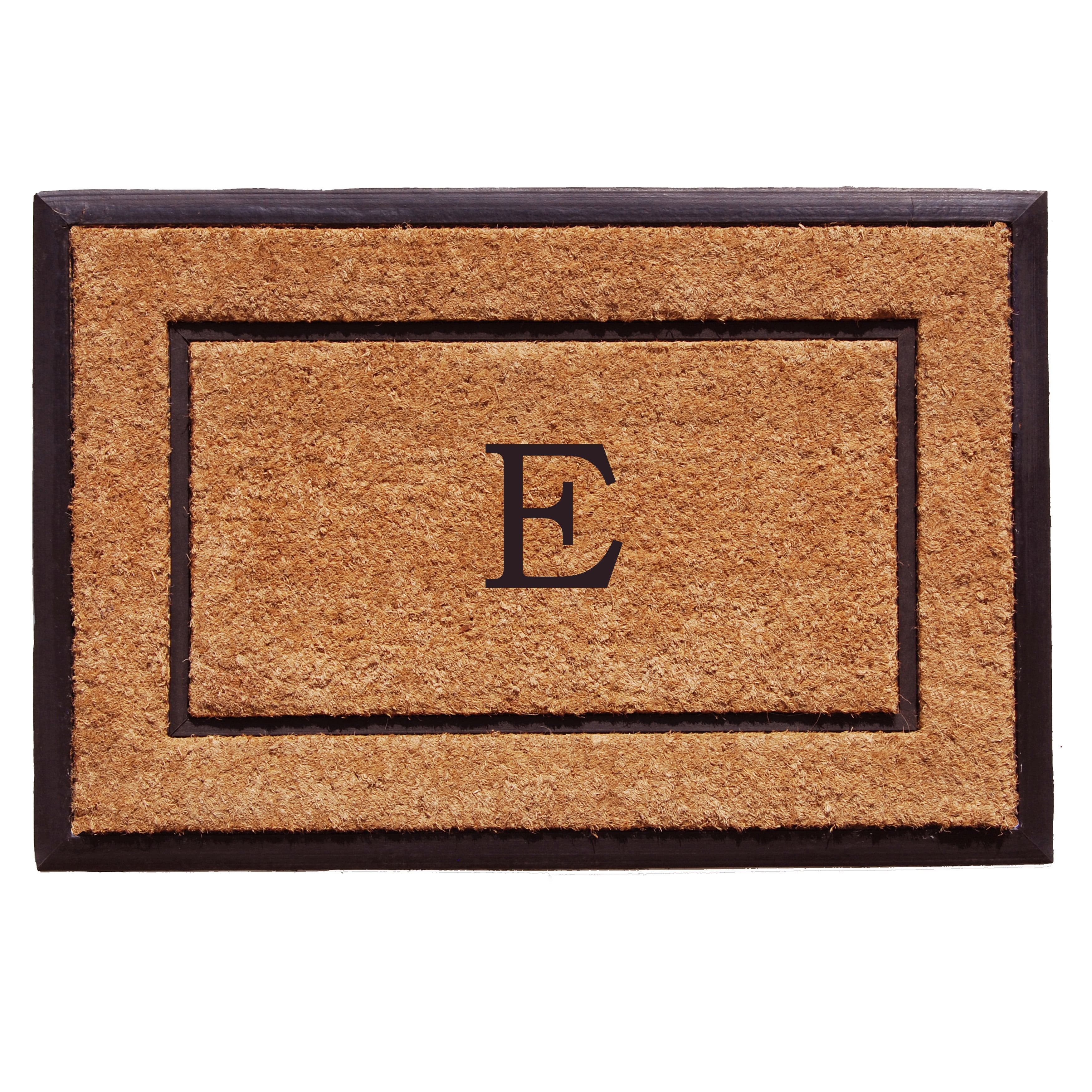 Calloway Mills Coir/Rubber The General Monogram Doormat, 18" x 30", Letter E