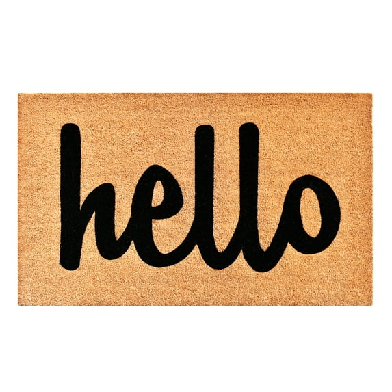 Calloway Mills Coir Script Hello Doormat, 3' x 6'