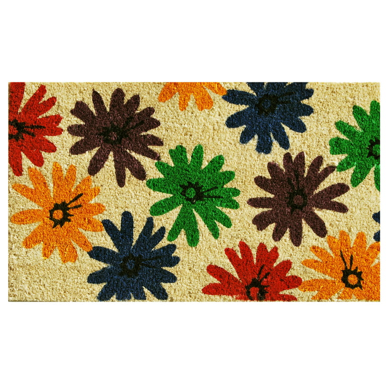Microfiber Floral Leaves Designed Door mats Colorful 16 x 24 Inch