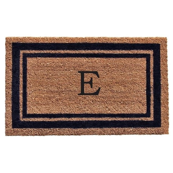 Calloway Mills Dark Blue Border 18" x 30" Monogram Outdoor Doormat (Letter E)