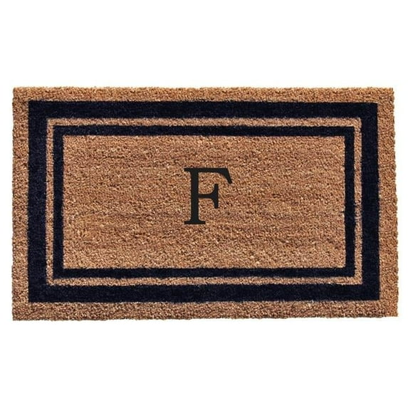 Calloway Mills Dark Blue Border 18" x 30" Monogram Outdoor Doormat (Letter F)