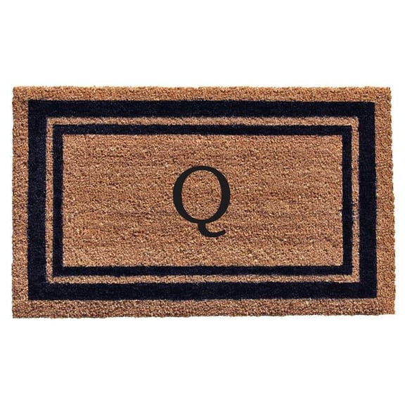 Calloway Mills Dark Blue Border 24" x 36" Monogram Outdoor Doormat (Letter Q)