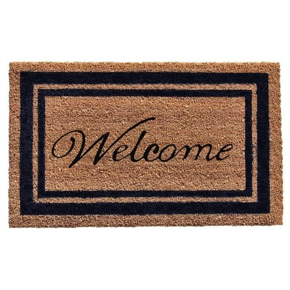 Calloway Mills Dark Blue Border Welcome Outdoor Doormat 18" x 30"
