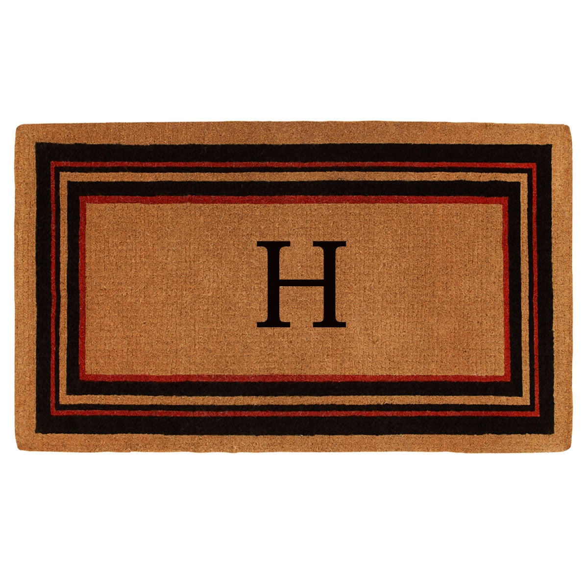 Customizable Coir Monogram 'H' Outdoor Doormat, 18" x 30"
