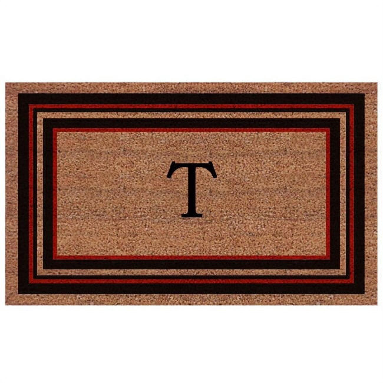 Calloway Mills Esquire Monogram Outdoor Doormat, Extra-Thick 18" x 30" (Letter T)