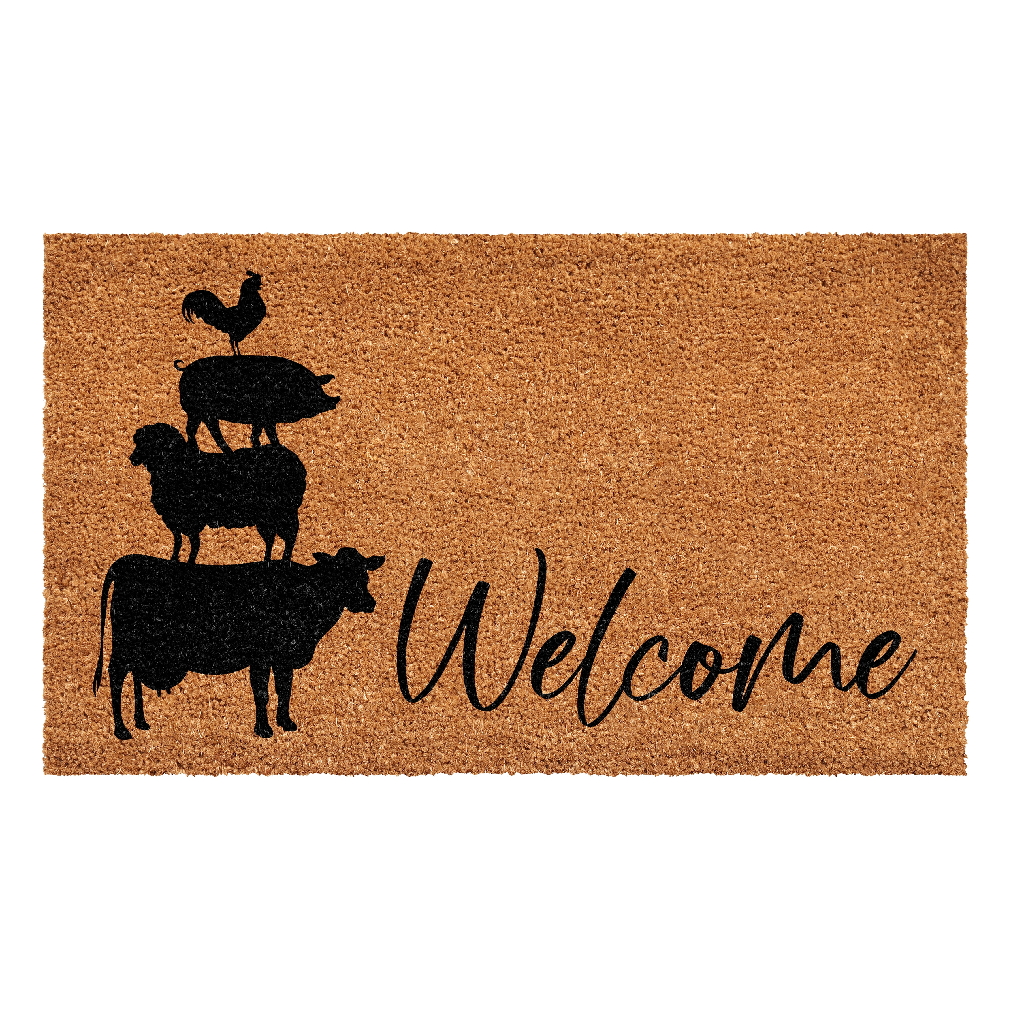 Calloway Mills 109913048 30 x 48 in. Farmhouse Animals Rectangular Doormat, Multi Color