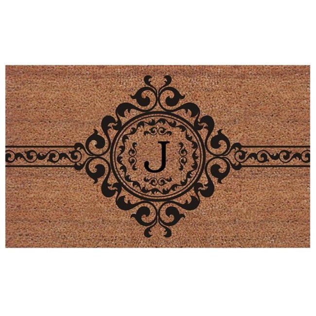 Calloway Mills Garbo Monogram Outdoor Doormat, Extra-Thick 2' x 3' (Letter J)