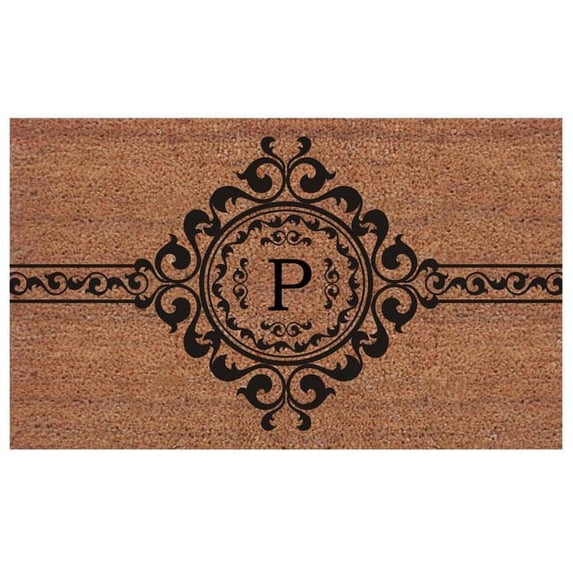 Calloway Mills Garbo Monogram Outdoor Doormat, Extra-Thick 2' x 3' (Letter P)