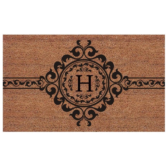 Calloway Mills Garbo Monogram Outdoor Doormat, Extra-thick 18" x 30" (Letter H)
