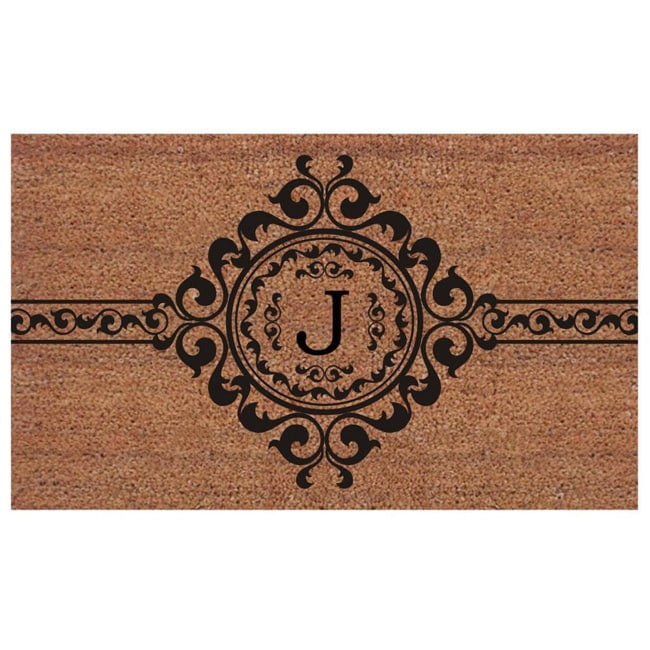 Calloway Mills Garbo Monogram Outdoor Doormat, Extra-thick 18" x 30" (Letter J)