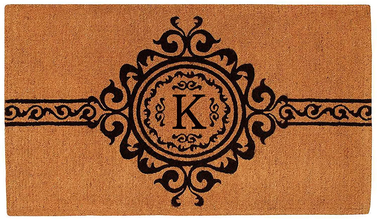 Calloway Mills Garbo Monogram Outdoor Doormat, Extra-thick 18" x 30" (Letter K)