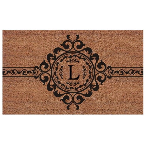 Calloway Mills Garbo Monogram Outdoor Doormat, Extra-thick 18" x 30" (Letter L)