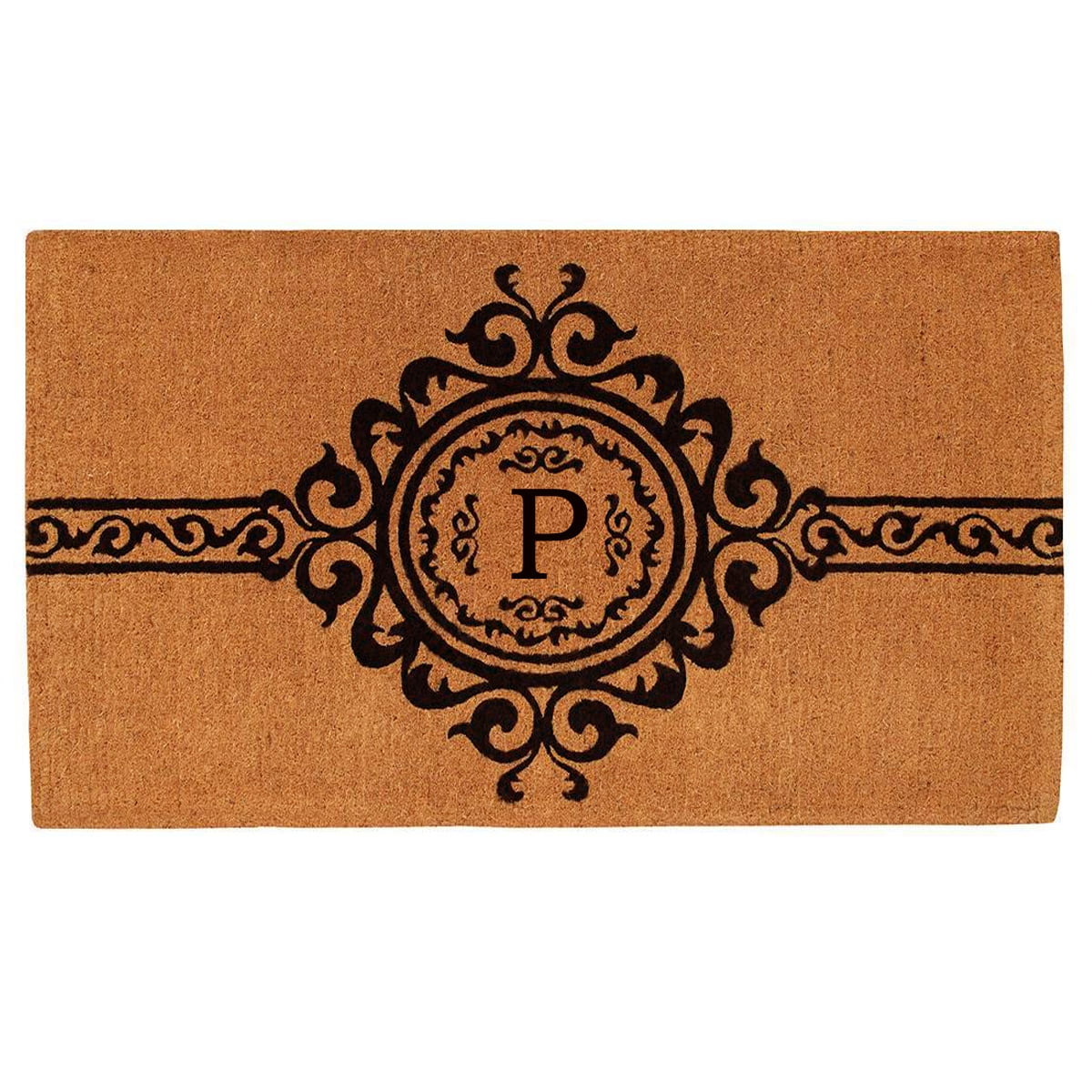 Calloway Mills Garbo Monogram Outdoor Doormat, Extra-thick 18" x 30" (Letter P)