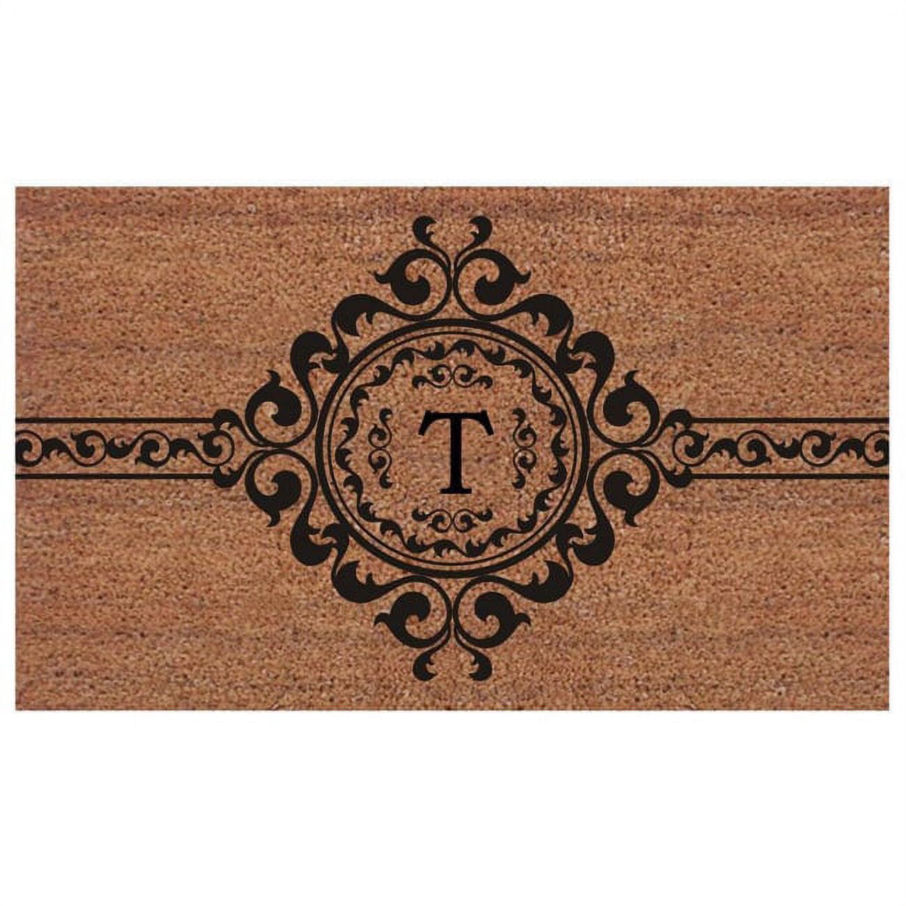 Calloway Mills Garbo Monogram Outdoor Doormat, Extra-thick 18" x 30" (Letter T)