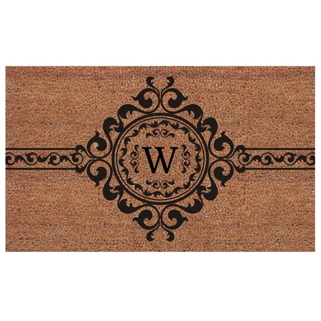 Calloway Mills Garbo Monogram Outdoor Doormat, Extra-thick 18" x 30" (Letter W)