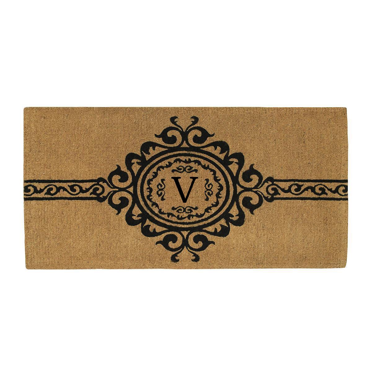 Calloway Mills Garbo Monogram Outdoor Doormat, Extra-thick 3' x 6' (Letter V)