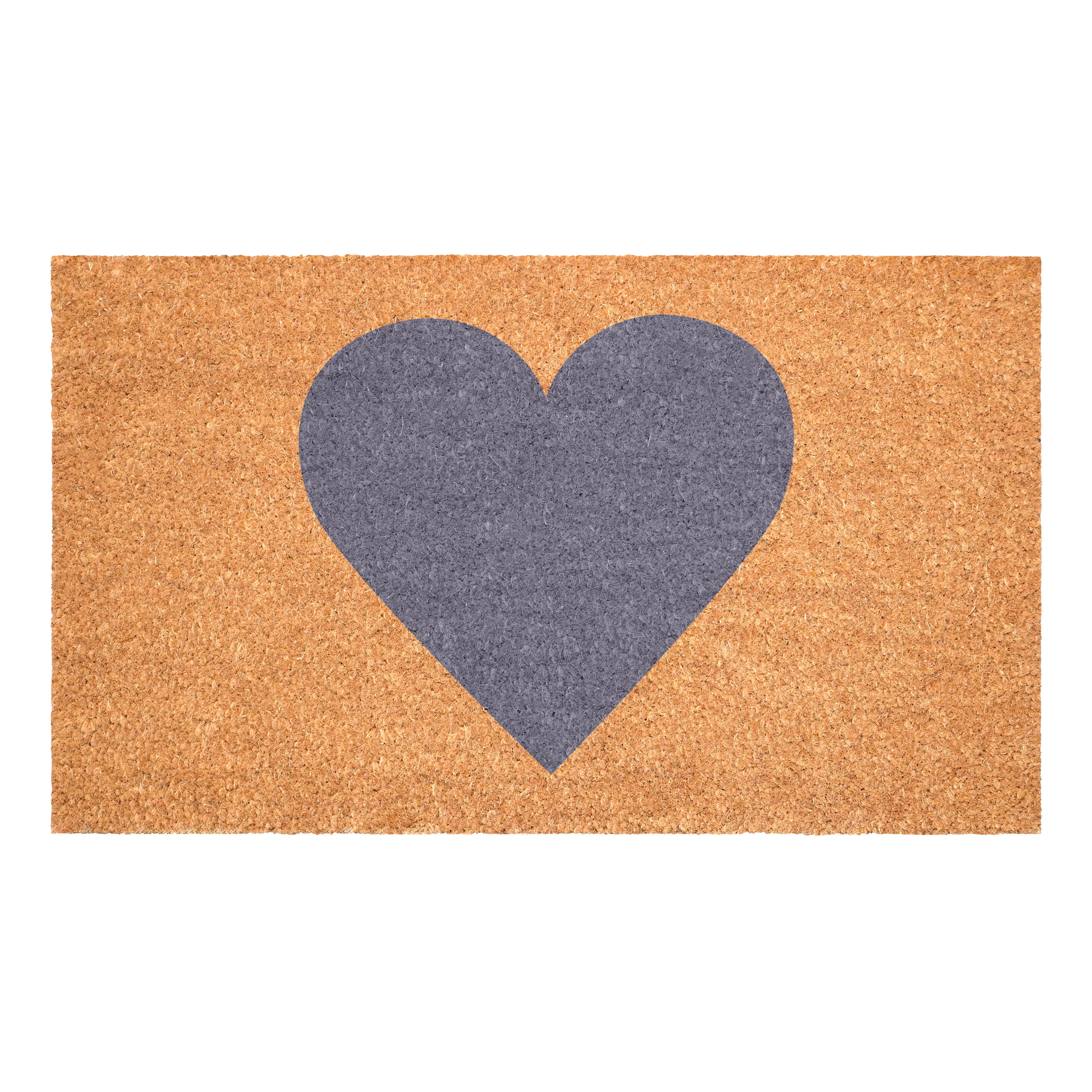 Calloway Mills Gray Heart Doormat, 24" x 48"