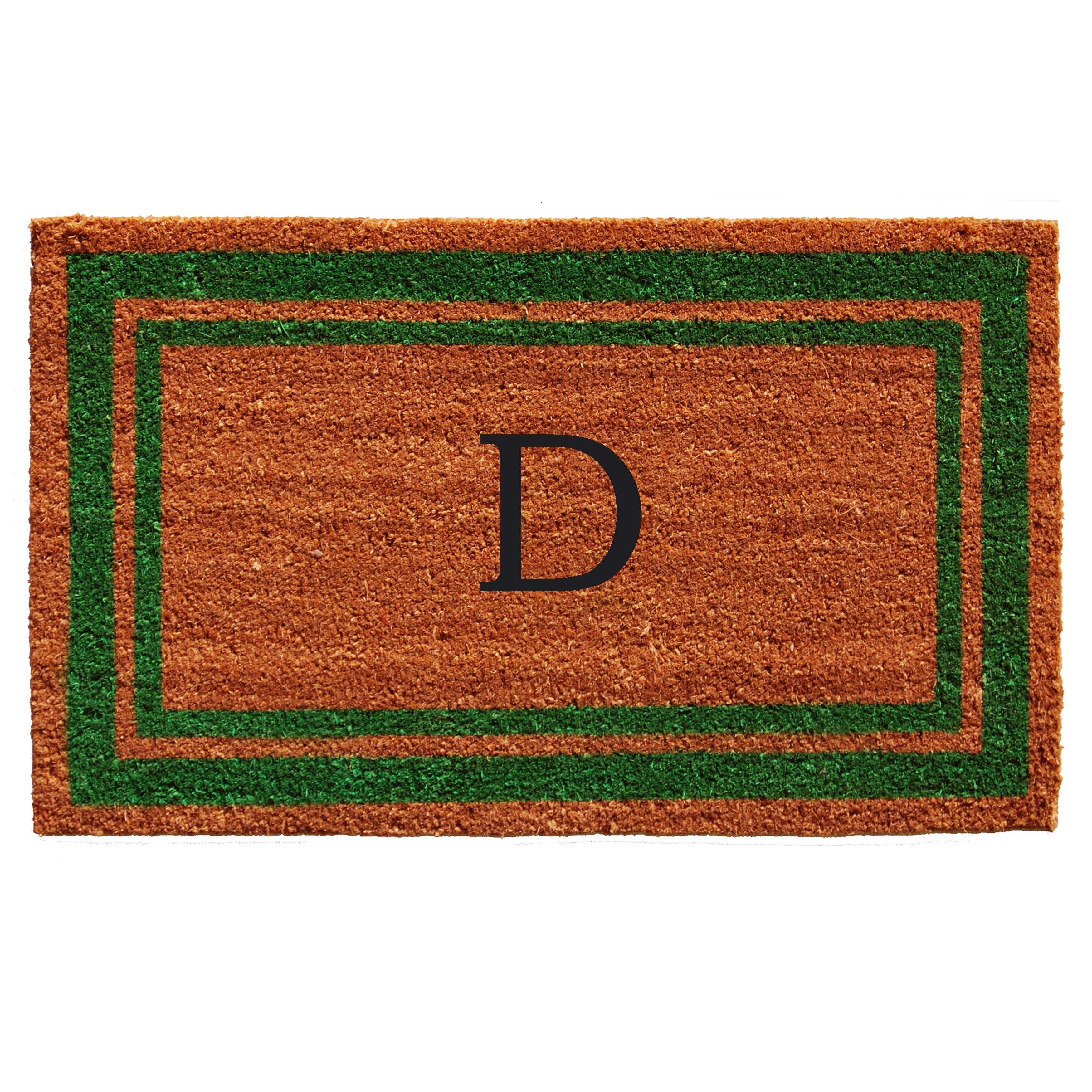 Calloway Mills Green Border 24" x 36" Monogram Outdoor Doormat (Letter D)