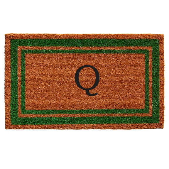 Calloway Mills Green Border 24" x 36" Monogram Outdoor Doormat (Letter Q)
