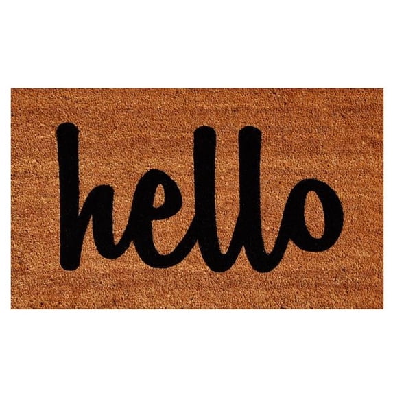 Calloway Mills Hello Outdoor Doormat Natural/Black Script 24" x 36"