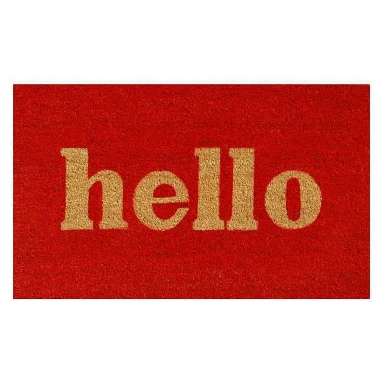 Calloway Mills Hello Outdoor Doormat Red/Natural Block 17" x 29"