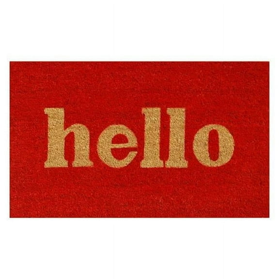 Calloway Mills Hello Outdoor Doormat Red/Natural Block 17" x 29"