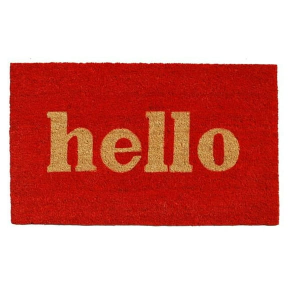 Calloway Mills Hello Outdoor Doormat Red/Natural Block 24" x 36"