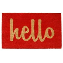 Calloway Mills Hello Outdoor Doormat Red/Natural Script 24" x 36"