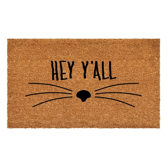 Calloway Mills Hey Yall Whiskers Doormat, 24" x 36"