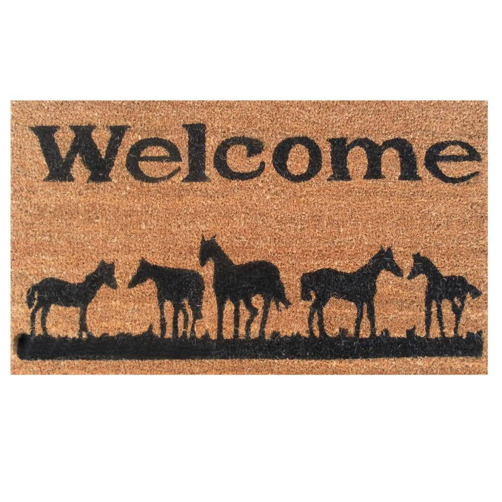 1'11"x2'11" 'Hello' Rubber Coir Doormat Natural/Black - Threshold™: Outdoor Welcome Mat, Front Door Decor - View #6